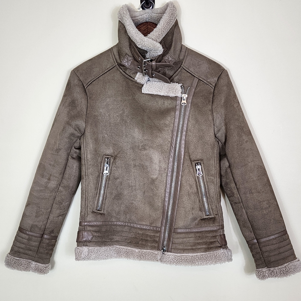 Zara Taupe Shearling Jacket